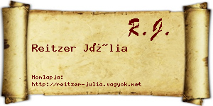 Reitzer Júlia névjegykártya
